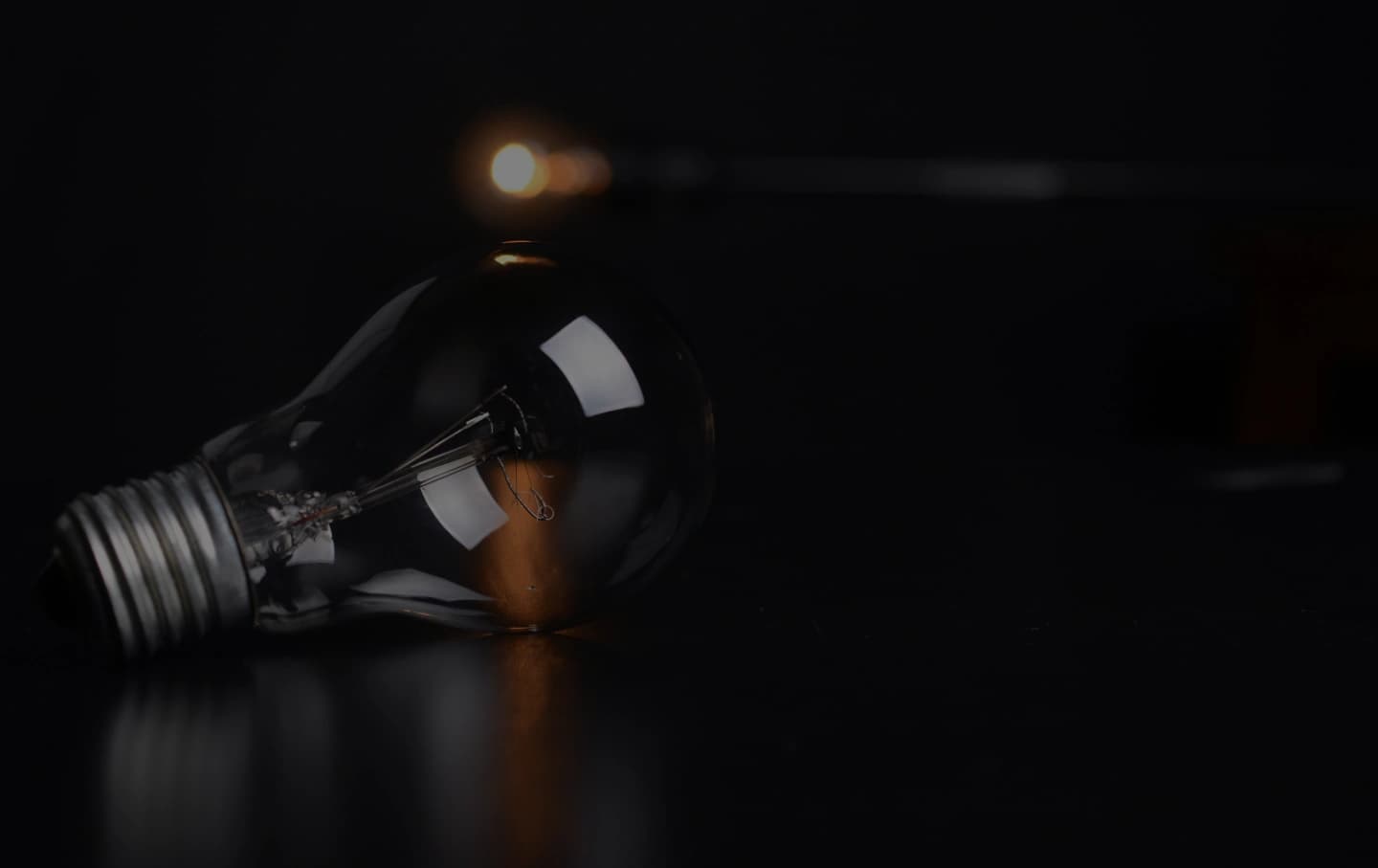 Lightbulb in darkness